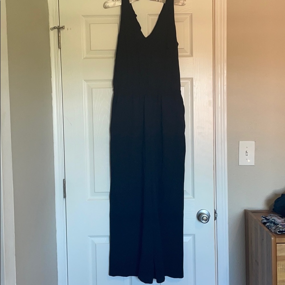 Mixed-media jumpsuit
